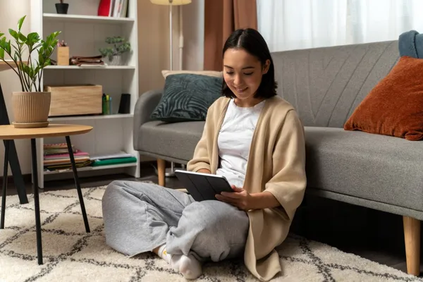 Customer browsing on a tablet at home