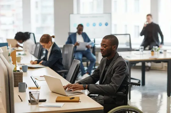 Business owner working online
